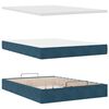 vidaXL Ottoman bed met matras en LED's 140x200cm fluweel donkerblauw