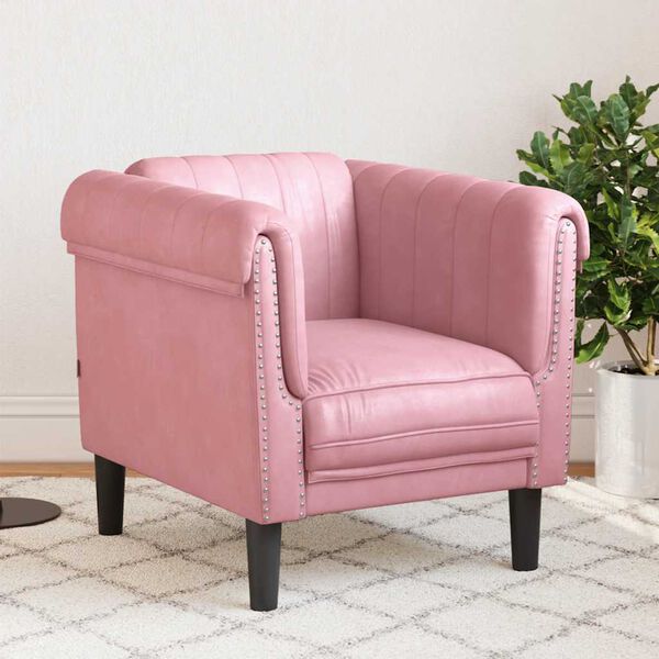 vidaXL Fauteuil fluweel roze