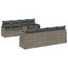 vidaXL Tuin Sofa Set met kussen 7 pcs Grijs poly rattan