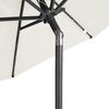 vidaXL Parasol met LED's en stalen paal 225x225x212 cm wit