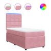 vidaXL Boxspring met matras fluweel roze 90x190 cm