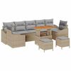 vidaXL Tuinbankenset 10 st 9-Aantal zitplaatsen Beige Poly riet
