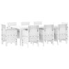 vidaXL Tuin eettafelset 9 pcs Wit Polypropyleen