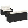 vidaXL Tuin Sofa Set 6 st 5-Aantal zitplaatsen Zwart en Cr&egrave;me
