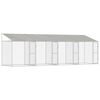 vidaXL Hondenkooi met Dak Zilver 800 x 200 x 256 cm Staal en PE