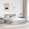 vidaXL Bedframe Grijs Sonoma 150 x 200 cm Massief grenenhout