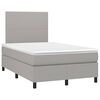 vidaXL Boxspring met matras en LED stof lichtgrijs 120x200 cm