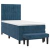 vidaXL Boxspring met matras fluweel donkerblauw 80x200 cm