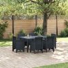 vidaXL Tuin Eetset 7 pcs Antraciet Polt riet
