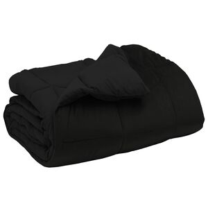 vidaXL Winter Dekbed Gekwilt Zwart 135 x 200 cm Microfiber