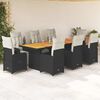 vidaXL 9-delige Bistroset met kussens poly rattan bruin