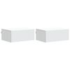 vidaXL Wandbeugel Bedkast 2 pcs Wit 49 x 34,5 x 20 cm Bewerkt hout