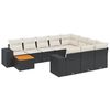 vidaXL 11-delige Loungeset met kussens poly rattan zwart
