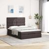 vidaXL Ottoman bed met matras en LED's 140x190cm stof donkerbruin