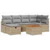 vidaXL Tuinbankenset 7 st Beige poly rattan