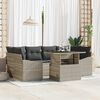 vidaXL Tuin Sofa Set met opslag 7 pcs Lichtgrijs poly rattan