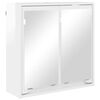 vidaXL Badkamer spiegelkast Hoogglans wit 60 x 20 x 60 cm Bewerkt hout