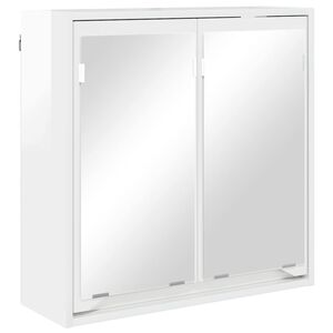 vidaXL Badkamer spiegelkast Hoogglans wit 60 x 20 x 60 cm Bewerkt hout