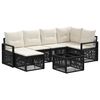 vidaXL Tuinbankenset 7 st Zwart poly rattan