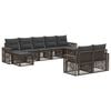 vidaXL Tuinbankenset 9 st Grijs en Donkergrijs poly rattan