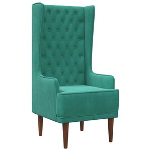 vidaXL Stoel met hoge rugleuning Turquoise fluweel