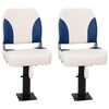 vidaXL Bootstoel 2 set inklapbaar 41x36x48 cm blauw en wit