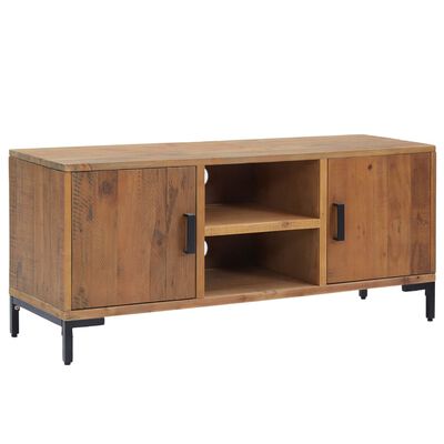 vidaXL Tv-meubel 110x35x48 cm massief grenenhout bruin