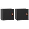 vidaXL Wandkasten 2 st 31,5x30x30 cm massief grenenhout zwart
