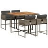 vidaXL 5-delige Tuinset met kussens poly rattan grijs
