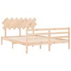 vidaXL Bedframe met hoofdbord massief hout