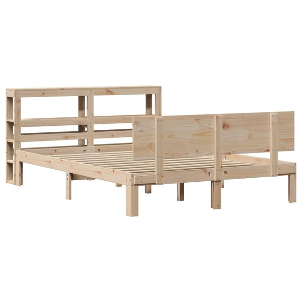 vidaXL Bedframe met hoofdbord massief grenenhout 120x200 cm