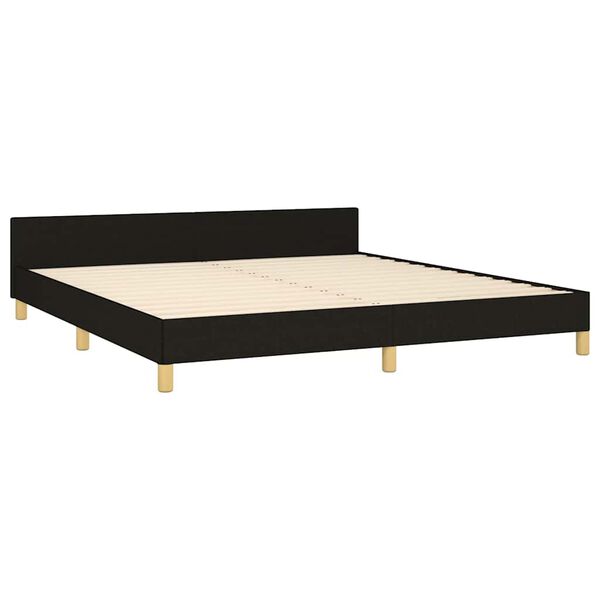 vidaXL Bedframe zonder matras stof zwart 180x200 cm