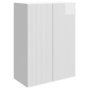 vidaXL Wandkast Hoogglans Wit 66 x 34,5 x 90 cm Bewerkt hout