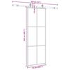 vidaXL Schuifdeur met beslagset 76x205 cm ESG glas zwart