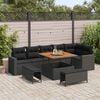vidaXL Tuinbankenset 9 pcs Zwart poly rattan