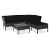 vidaXL 6-delige Loungeset met kussens poly rattan zwart