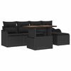 vidaXL Tuin Sofa Set met kussen 6 pcs Zwart