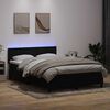 vidaXL Boxspring met matras en LED fluweel zwart 160x210 cm