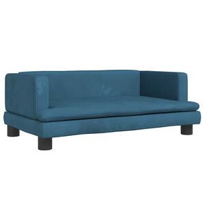vidaXL Kinderbank 80x45x30 cm fluweel blauw