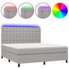 vidaXL Boxspring met matras en LED stof lichtgrijs 160x200 cm