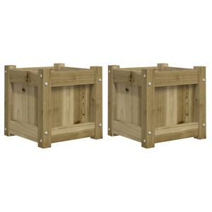 vidaXL Plantenbakken 2 st cm ge&iuml;mpregneerd hout