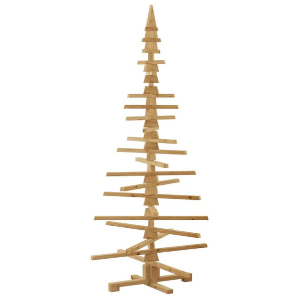 vidaXL Houten kerstboom met standaard Bruin 180 cm Massief grenenhout