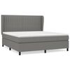 vidaXL Boxspring met matras stof donkergrijs 160x200 cm