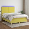 vidaXL Boxspring met matras en LED stof groen 140x190 cm