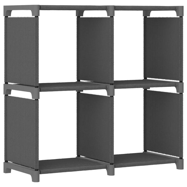 vidaXL Kast met 4 vakken 69x30x72,5 cm stof grijs