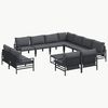 vidaXL Tuinbankenset 12 st Zwart Staal