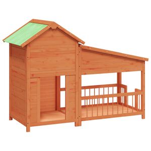 vidaXL Hondenhok 143x60,5x109 cm massief grenenhout bruin