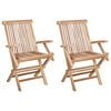 vidaXL Opvouwbare Tuinstoel 2 pcs Naturel Massief Teakhout