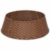 vidaXL Kerstboomkraag Rond Licht Bruin Dia. 45 x 22 cm poly rattan