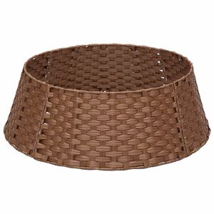 vidaXL Kerstboomkraag Rond Licht Bruin Dia. 45 x 22 cm poly rattan
